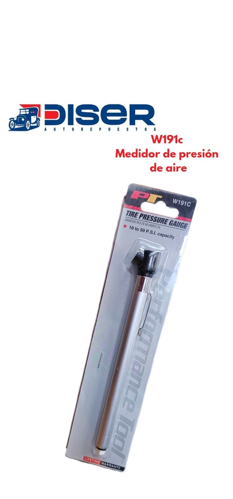 MEDIDOR DE PRESION DE AIRE (LAPIZ) / 10 - 50 PSI
