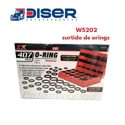 [W5202] SURTIDO DE O-RINGS 407 PCS / PULGADAS (CAJA ROJA)